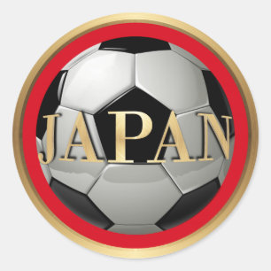 Japans Voetbal met Gouden Lijst Ronde Sticker