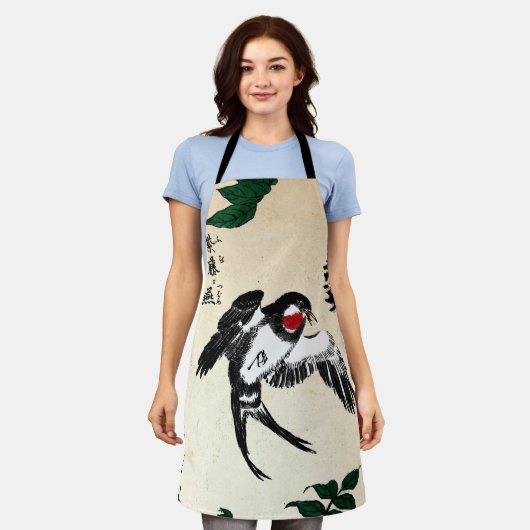 Japans Vogel en Wisteria Schort (Gedragen)