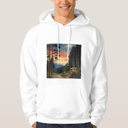 Japans warmwaterbron mannen hoodie (Voorkant)