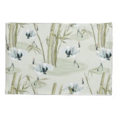 Japans Waterverf Aziatisch kunstvogelpatroon Kussensloop (Achterkant)