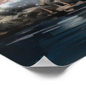 Japans Waterverf Landschap Bergmeer Poster (Hoek)