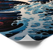 Japans Wave Art Poster - Serene Ocean Waves en (Hoek)