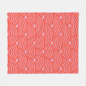 Japans Wave Seigaiha Pattern Roze Rood Fleece Deken (Voorkant (Horizontaal))