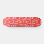 Japans Wave Seigaiha Pattern Roze Rood Skateboard (Horizontaal)