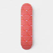 Japans Wave Seigaiha Pattern Roze Rood Skateboard (Voorkant)