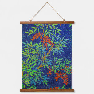  Japans weefsel - bessen en bladeren Hangend Wandkleed