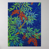 Japans weefsel - bessen en bladeren Poster (Voorkant)