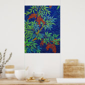 Japans weefsel - bessen en bladeren Poster (Keuken)