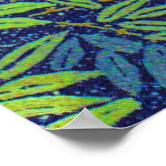 Japans weefsel - bessen en bladeren Poster (Hoek)