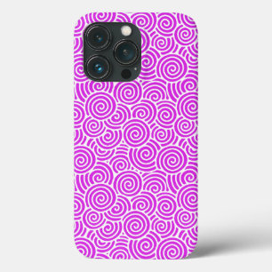 Japans wervelpatroon - orchidee en wit iPhone 13 pro hoesje