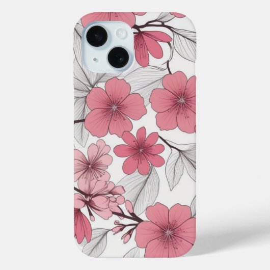 Japans Wit Roze Sakura Kersenbloesem Patroon Case-Mate iPhone Case (Achterkant)