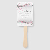 Japans Witte Rol Cherry Blossom Tree Wedding Handwaaier (Voorkant)