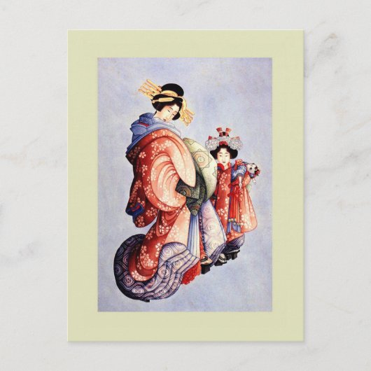 Japans Woodblock Briefkaart (Voorkant)