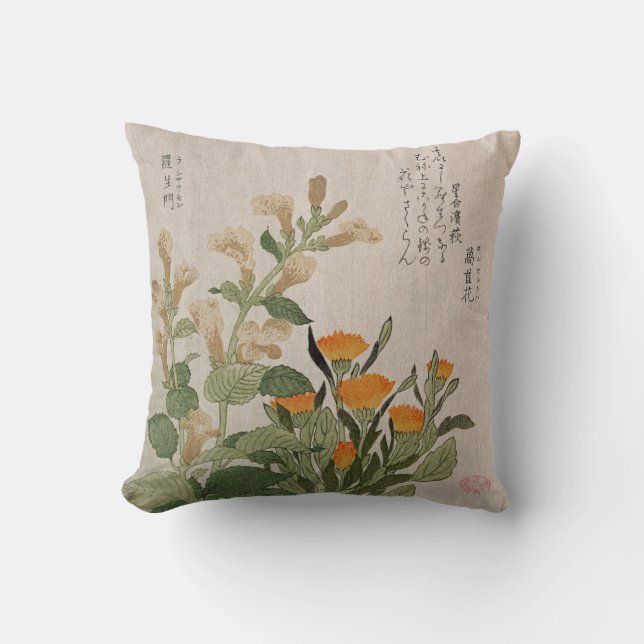  Japans Woodblock Print Afbeelding Pillow Kussen (Voorkant)