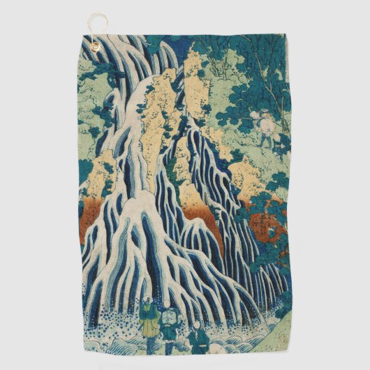  Japans Woodblock Waterfall Kirifuri Golfhanddoek (Voorkant)