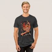 Japans Yokai Oni King Fine Art Tri-Blend Shirt (Voorkant volledig)