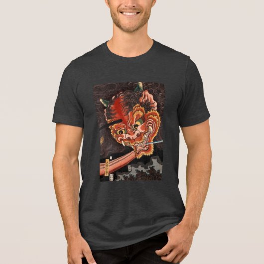 Japans Yokai Oni King Fine Art Tri-Blend Shirt (Voorkant)