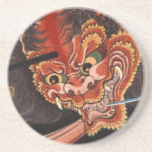  Japans Yokai Oni King Fine Art Zandsteen Onderzetter (Voorkant)