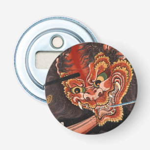 Japans Yokai Oni King Shutendoji Fine Art Button Flesopener