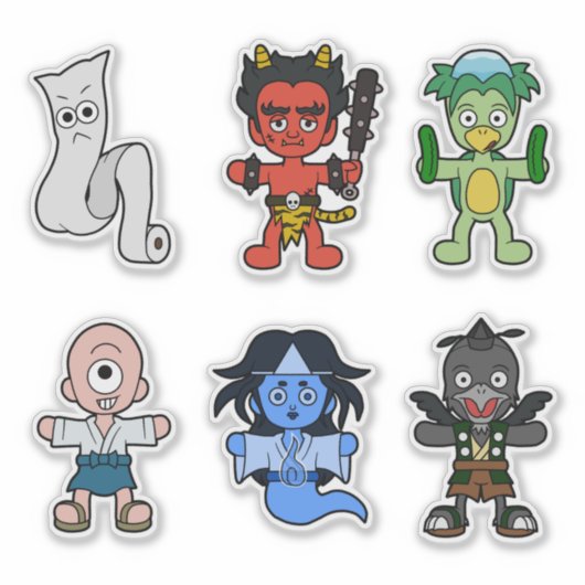 Japans Yokai Vinyl Sticker Set 1 (Voorkant)