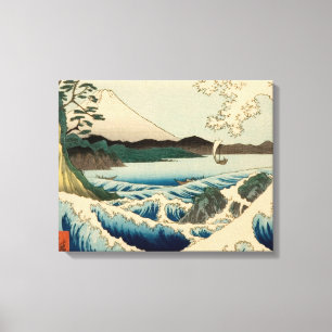 Japans Zee van Satta Hiroshige Art Canvas Afdruk