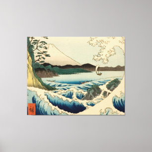 Japans Zee van Satta Hiroshige Art Canvas Afdruk