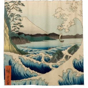 Japans Zee van Satta Hiroshige Art Douchegordijn