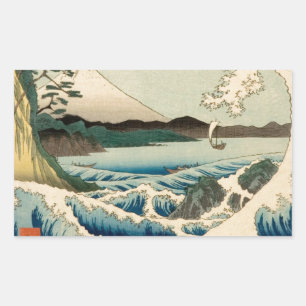 Japans Zee van Satta Hiroshige Art Rechthoekige Sticker