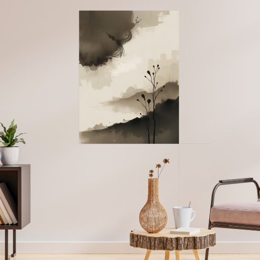 Japans zen minimalistisch Poster kalm modern (Woonkamer 3)