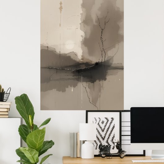 Japans zen minimalistisch Poster kalm modern (Thuiskantoor)