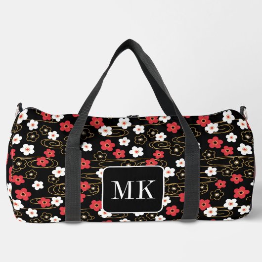 Japans Zwart Sakura Blossom Monogram Initialen Plunjezak (Voorkant)