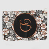 Japans zwart-wit flessenpatroon op maat golfhanddoek (Horizontaal)