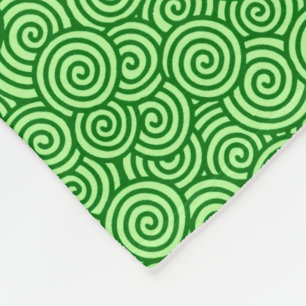 Japans zwenkpatroon - pijngroen en kalkgroen fleece deken