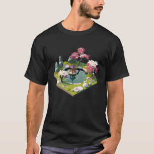 Japanse 32bit Kersenbloesem Tuin heiligdom Vijver T-shirt