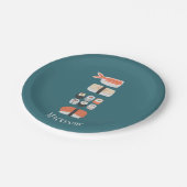 Japanse aangepaste naam Sushi bevestigen Papieren Bordje (Gekanteld)