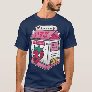 Japanse aardbeienmelk Drink Kawaii Manga Anime T-shirt