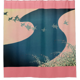 JAPANSE ABSTRACTE LANDSCHAPSKUNST Douchegordijn