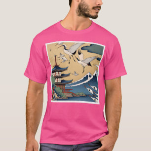 Japanse achtergrond actief t-shirt