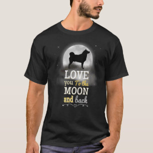Japanse Akita Inu houdt van de maan T-shirt