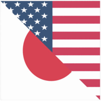 Japanse Amerikaanse vlag |HalfJapanse Amerikaanse  Sticker