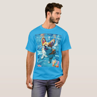 Japanse animatie, panoramisch, kleurrijk, een hond t-shirt