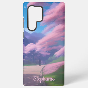 Japanse Anime Stijl Kersenbloesempark Met Naam Samsung Galaxy Hoesje