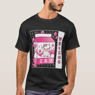 Japanse Anime Strawberry Milk Carton Cute Koe T-shirt