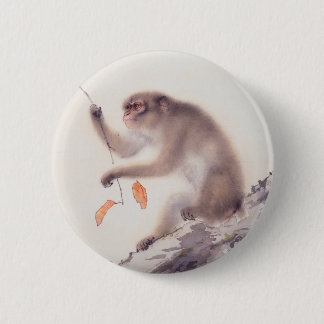Japanse apenschilderende Chinese Zodiac-Button Ronde Button 5,7 Cm