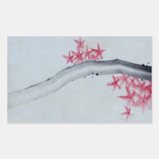 Japanse aple rechthoekige sticker (Voorkant)