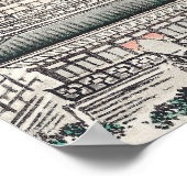 Japanse architectuur van het Poster Kōno Bairei (Hoek)