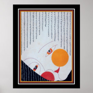 Japanse Art Deco Theater Mask Print ca. 1928