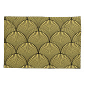 Japanse Art Deco: Zwart Goud Ontwerp Kussensloop (Achterkant)