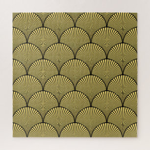 Japanse Art Deco: Zwart Goud Ontwerp Legpuzzel