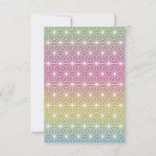 Japanse Asanoha Pastel Regenboog gepersonaliseerd Bedankkaart